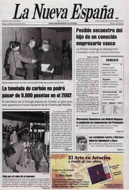 Portada Miércoles 13 de Noviembre de 1996