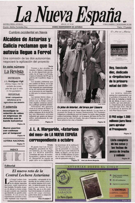 Portada Domingo 17 de Noviembre de 1996
