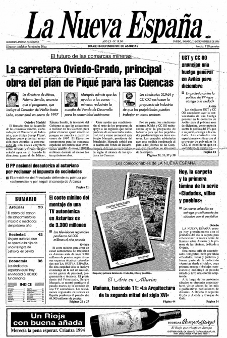 Portada Sábado 23 de Noviembre de 1996