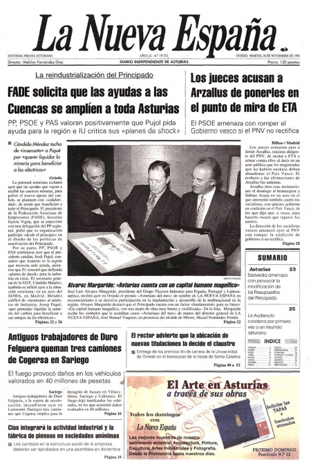 Portada Martes 26 de Noviembre de 1996