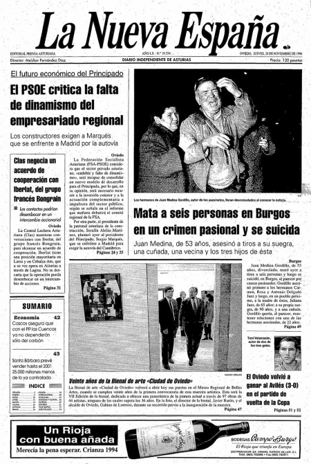 Portada Jueves 28 de Noviembre de 1996