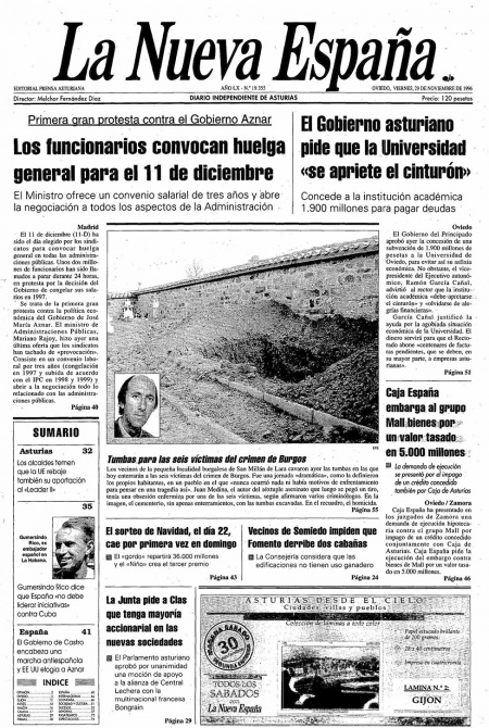 Portada Viernes 29 de Noviembre de 1996