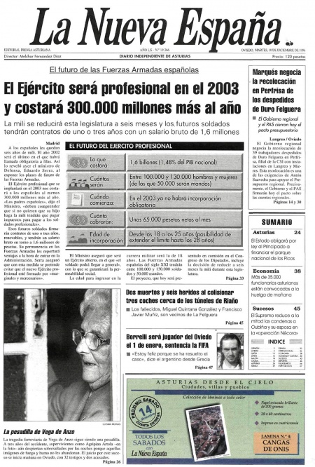 Portada Martes 10 de Diciembre de 1996