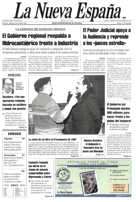 Portada Viernes 13 de Diciembre de 1996