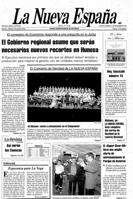 Portada Domingo 22 de Diciembre de 1996