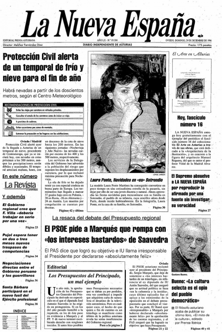 Portada Domingo 29 de Diciembre de 1996