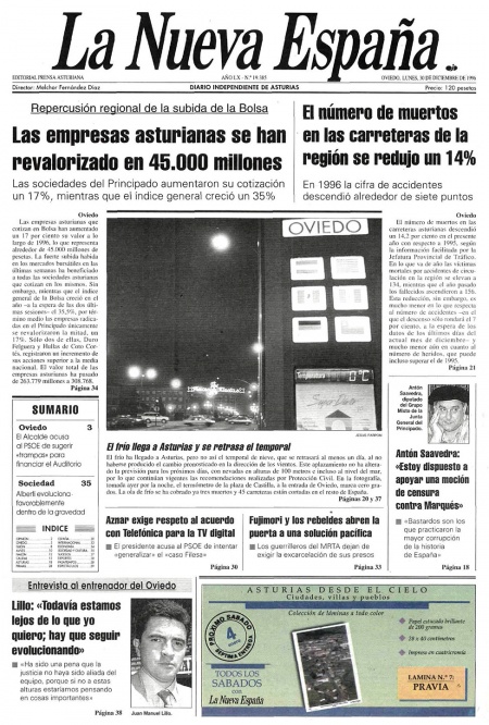 Portada Lunes 30 de Diciembre de 1996