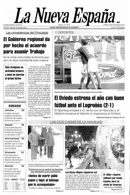 Portada Lunes 6 de  de 1997