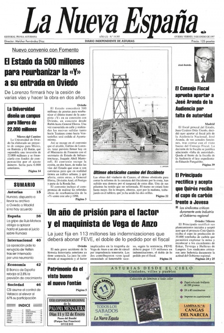 Portada Viernes 10 de  de 1997