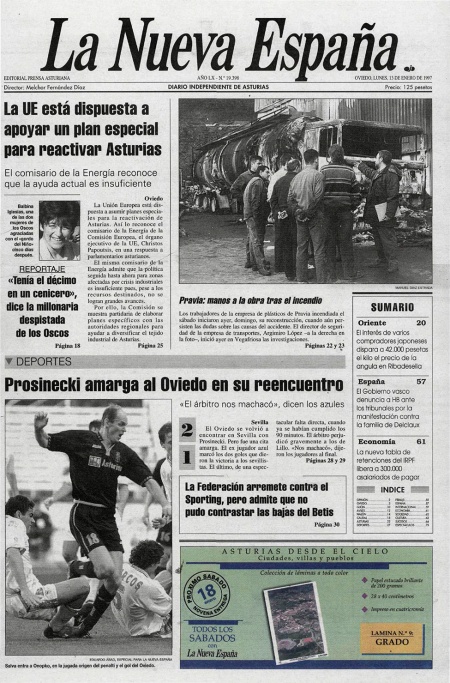 Portada Lunes 13 de  de 1997