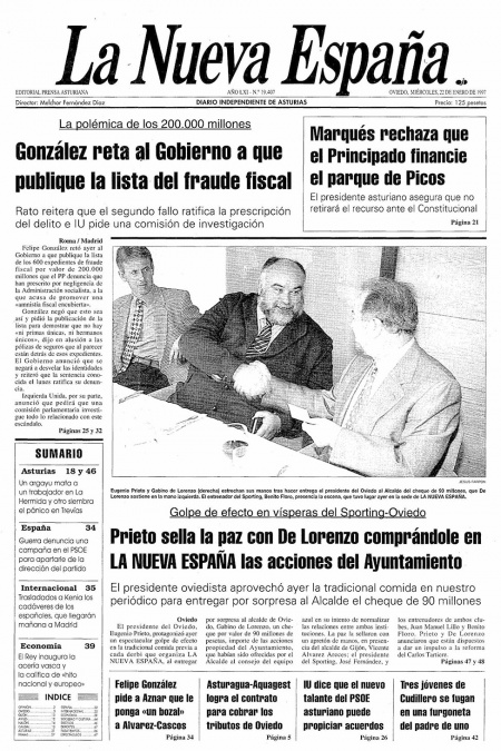 Portada Miércoles 22 de  de 1997