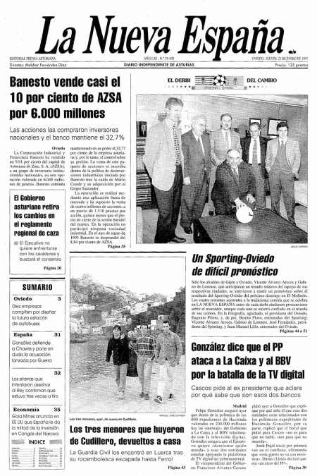 Portada Jueves 23 de  de 1997