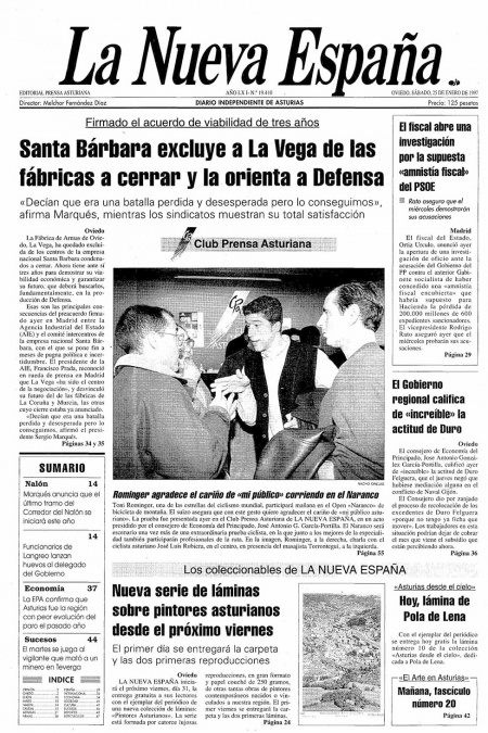 Portada Sábado 25 de  de 1997