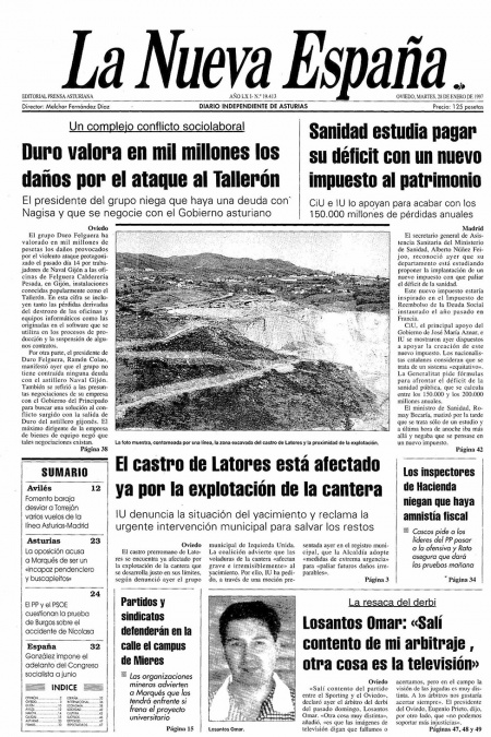 Portada Martes 28 de  de 1997