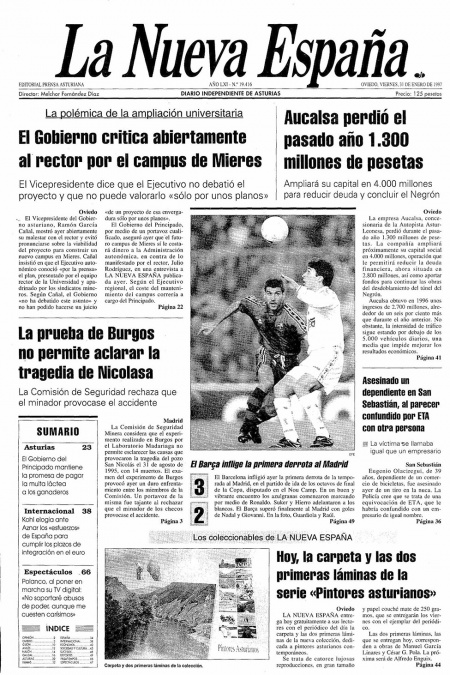 Portada Viernes 31 de  de 1997
