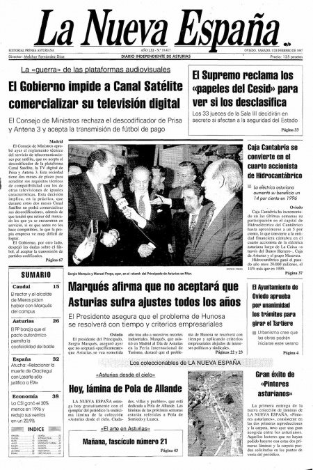 Portada Sábado 1 de  de 1997