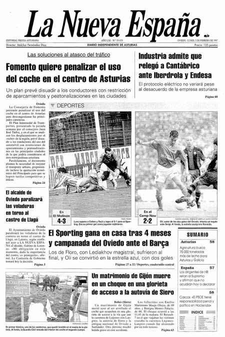 Portada Lunes 3 de  de 1997