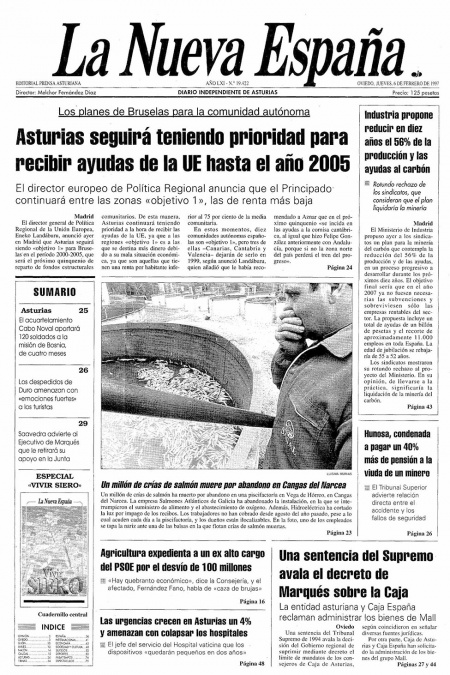 Portada Jueves 6 de  de 1997