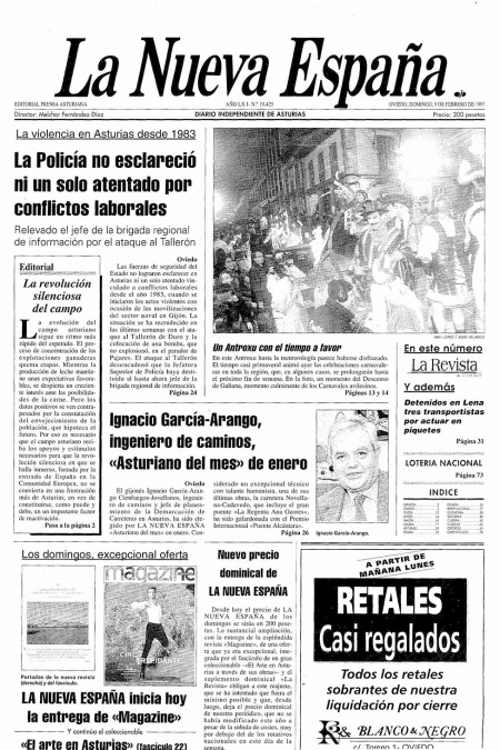 Portada Domingo 9 de  de 1997