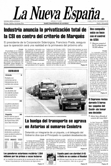 Portada Jueves 13 de  de 1997
