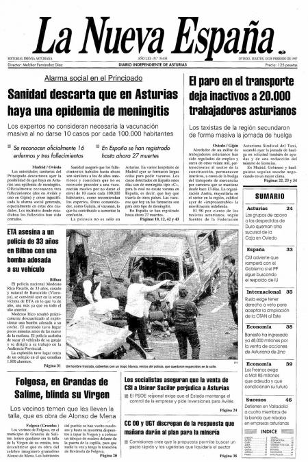 Portada Martes 18 de  de 1997