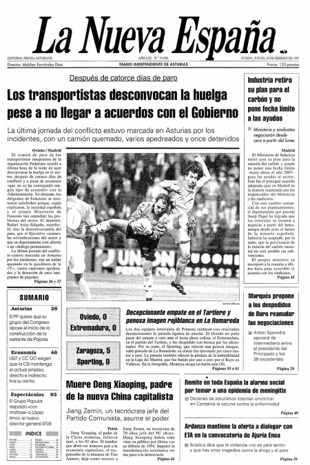 Portada Jueves 20 de  de 1997