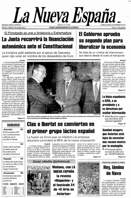 Portada Sábado 22 de  de 1997