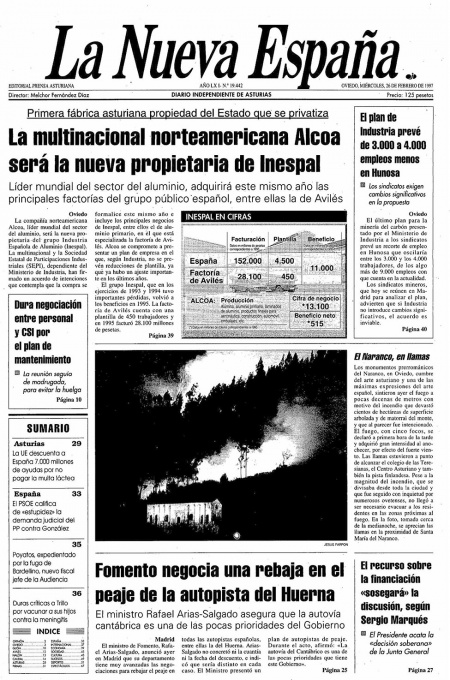 Portada Miércoles 26 de  de 1997