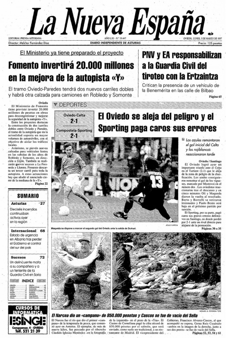 Portada Lunes 3 de  de 1997