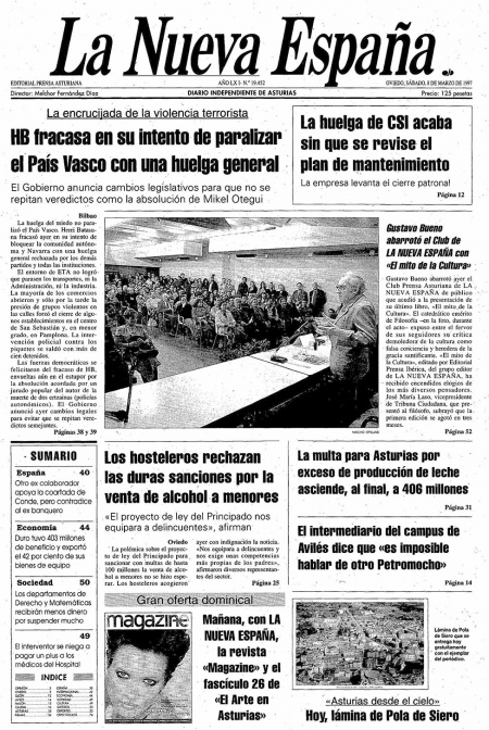 Portada Sábado 8 de  de 1997