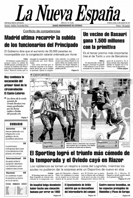 Portada Lunes 10 de  de 1997