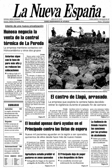 Portada Martes 11 de  de 1997