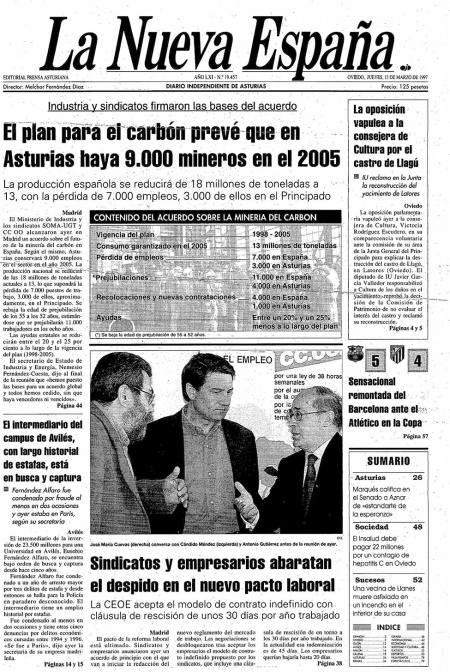 Portada Jueves 13 de  de 1997