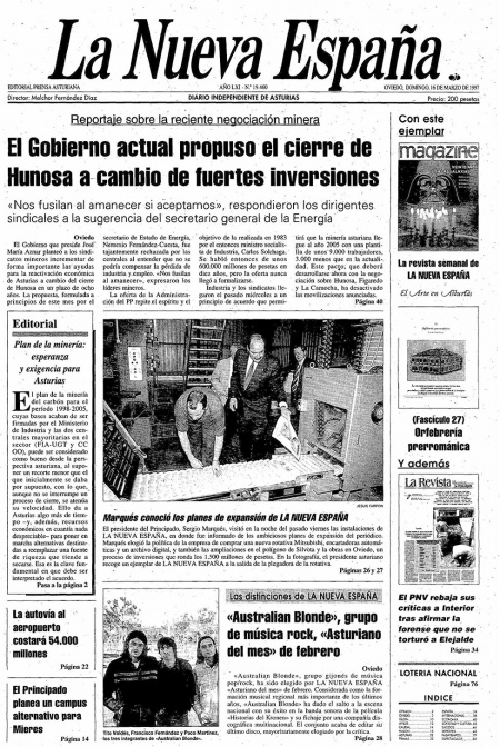 Portada Domingo 16 de  de 1997