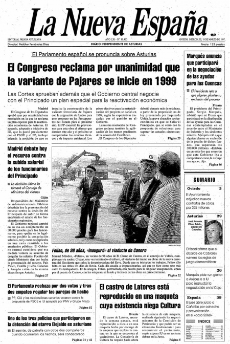 Portada Miércoles 19 de  de 1997