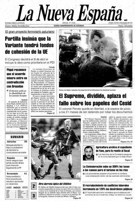 Portada Jueves 20 de  de 1997