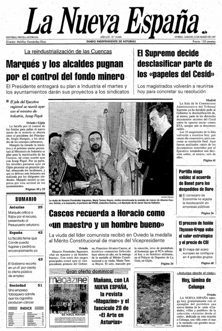 Portada Sábado 22 de  de 1997