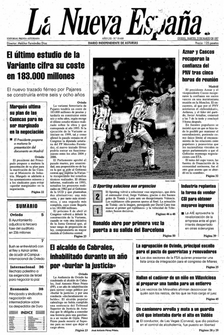 Portada Martes 25 de  de 1997