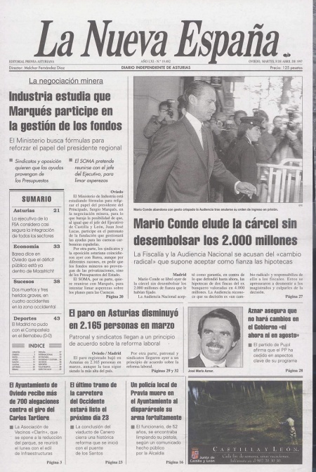 Portada Martes 8 de  de 1997