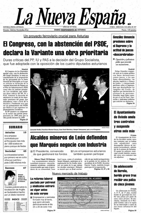 Portada Miércoles 9 de  de 1997