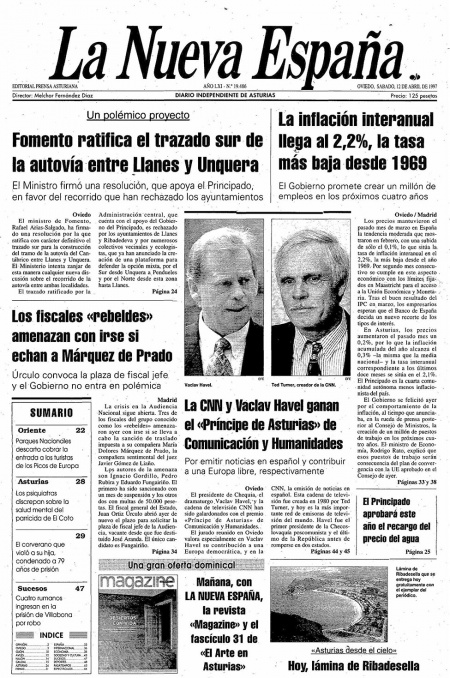 Portada Sábado 12 de  de 1997