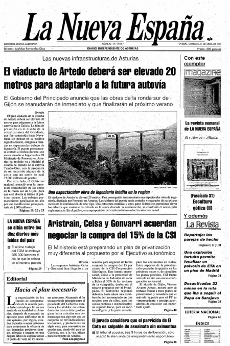 Portada Domingo 13 de  de 1997