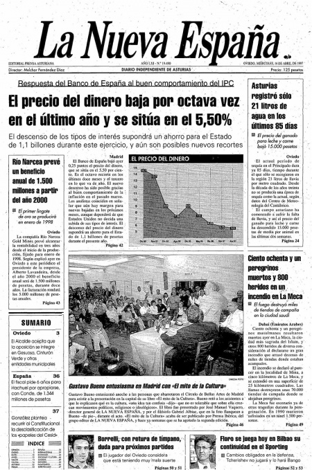 Portada Miércoles 16 de  de 1997