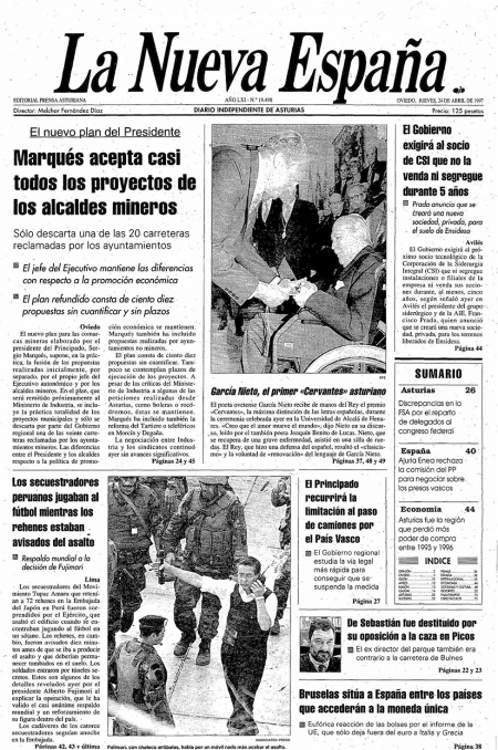 Portada Jueves 24 de  de 1997