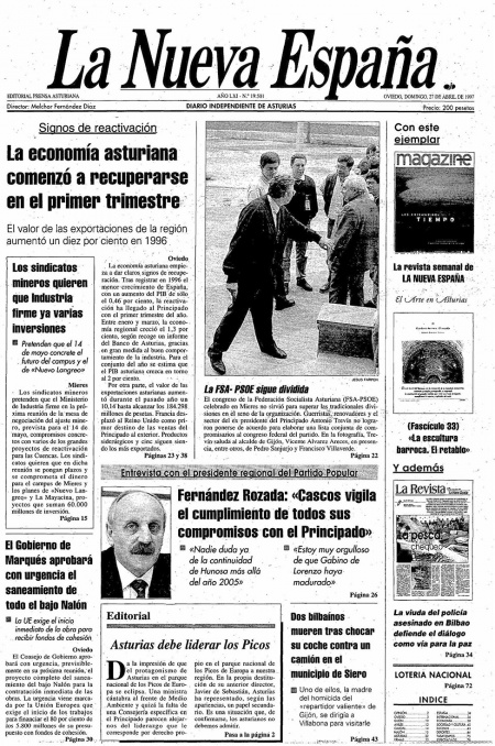 Portada Domingo 27 de  de 1997