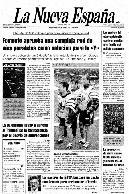 Portada Lunes 28 de  de 1997