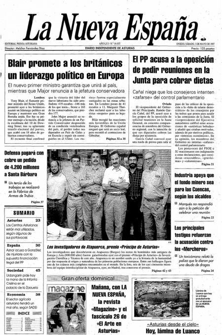 Portada Sábado 3 de  de 1997