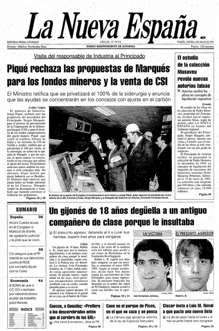 Portada Jueves 8 de  de 1997