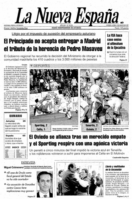 Portada Lunes 12 de  de 1997