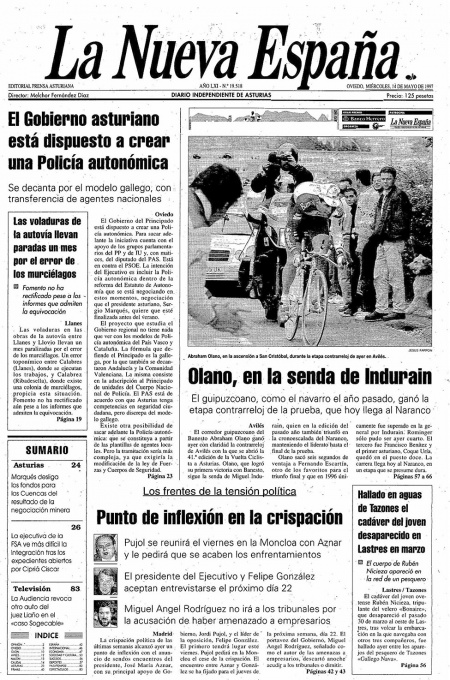 Portada Miércoles 14 de  de 1997
